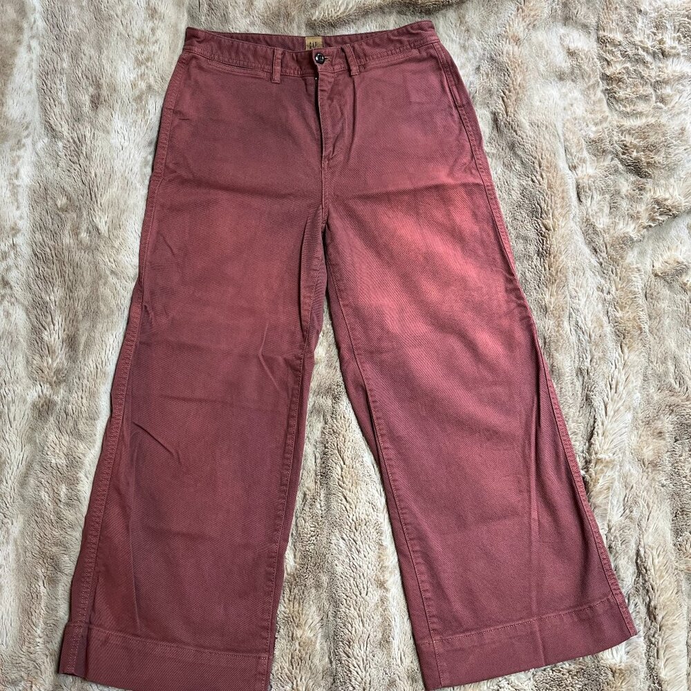 Gap Sz. 10 High Rise Wide-Leg Cropped Trouser (Custom Dyed!)